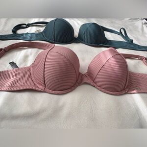TWO VICTORIA SECRET PUSH UP BATHING SUIT TOPS